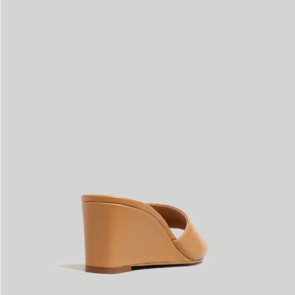 NWT MADEWELL Open Toe Pearl Wedge Mules in Amber Brown ~ Size 7 - Picture 4 of 5